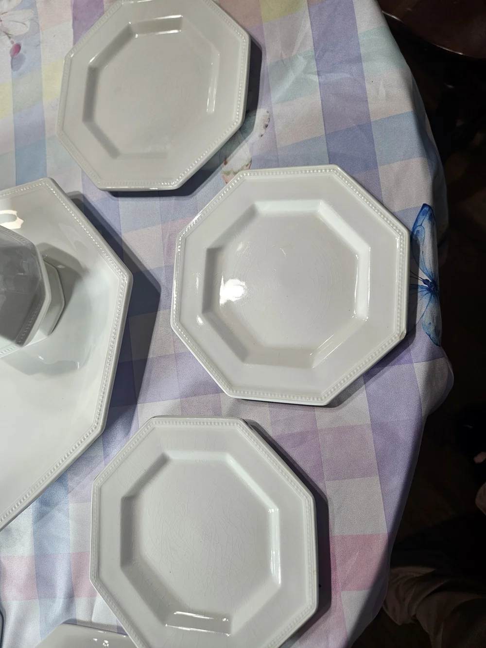Vintage Johnson Brothers Heritage White‎ Ironstone 7-Piece Serving Set